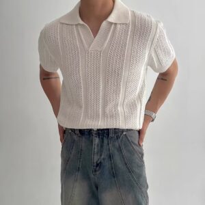 Fashion Men's Versatile Summer Hollow T-shirt