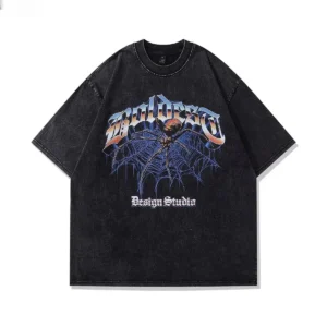 Men's And Women's Same Retro Casual Street Printed Large Short T-shirt