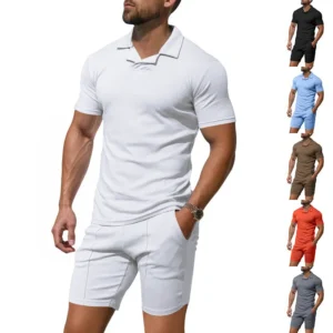 Men's British Berk Shirt Short-sleeved Shorts Casual Slim Fit Sports Quick-drying Outfit
