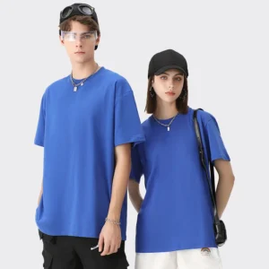 Men's Cotton T-shirt Heavy Solid Color Round Neck Short Sleeves