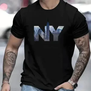 Men's NY Printed Short-sleeved T-shirt