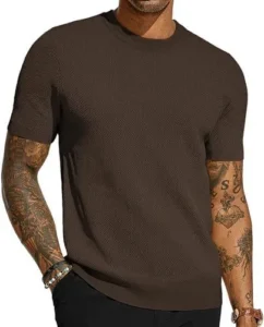 Men's Short Sleeved Knitted T-shirt
