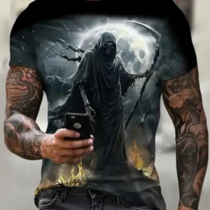 Men's front Printed Short-sleeved T-shirt