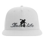 Skater life white snapback - front