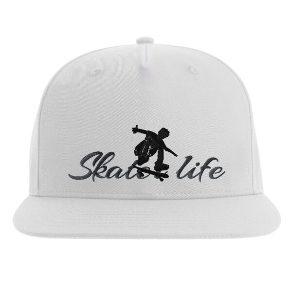 Skater life white snapback - front