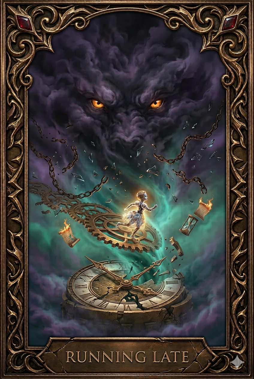 Running late dream meaning trading card