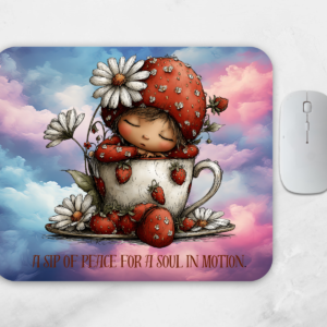 A sip of peace for a soul on motion mouse pad available from Capping SA