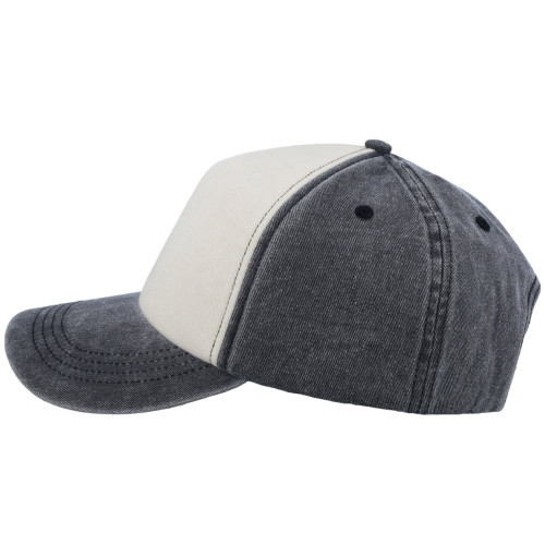 5-panel-vintage-washed-cap-black-stone-black-left