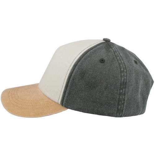 5-panel-vintage-washed-cap-olive-stone-mustard-left