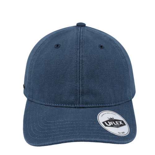 6p-washed-canvas-dad-cap-steel-blue-front