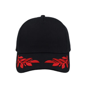 Wreath 5 Panel Cap - Black/Red