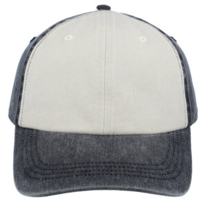 6 Panel Vintage Unstructured Cap - Black/Stone/Black