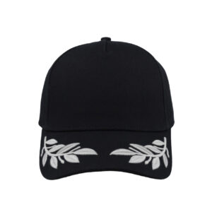 Wreath 5 Panel Cap - Black/White