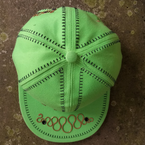 The Lime Dollar Snapback top closeup
