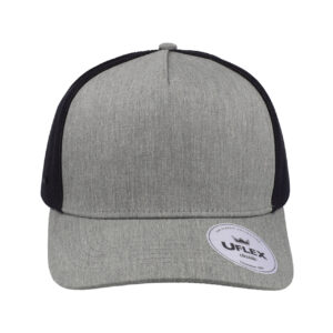 Uflex Classic Ultra-Lite 5 Panel Cap - Grey Melange/Black
