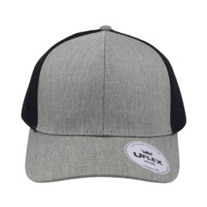Uflex Classic Ultra-Lite 6 Panel Cap - Grey Melange/Black