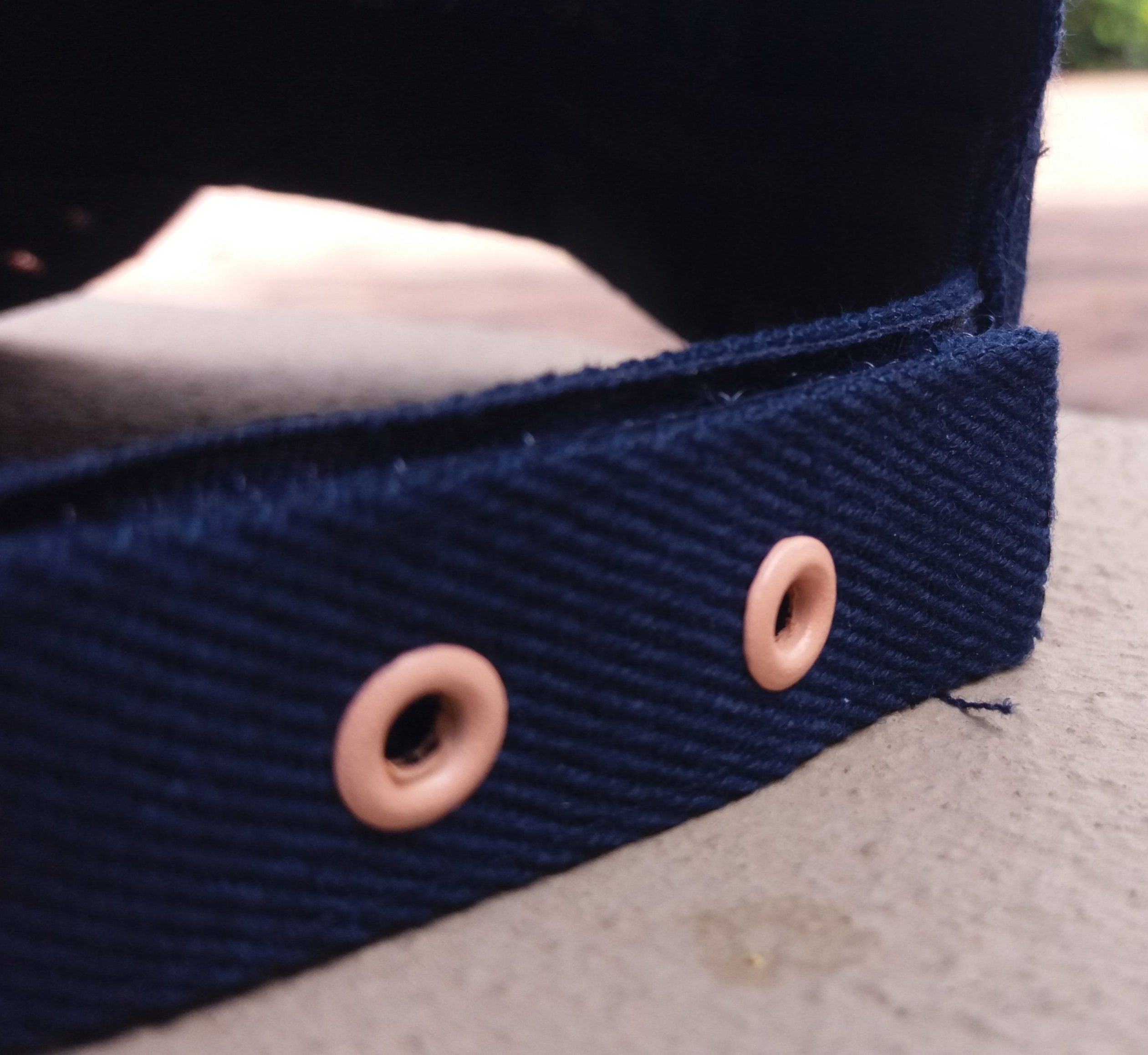 Navy & Light Pink Grommet Custom Cap with Sandwich Peak (4)
