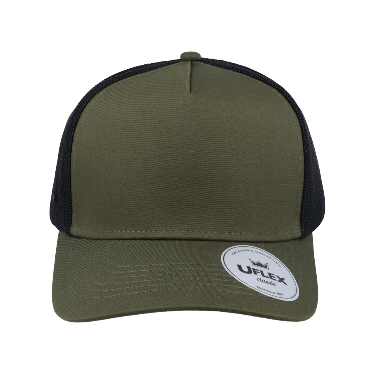 Uflex Classic Ultra-Lite 5 Panel Cap - Olive/Black
