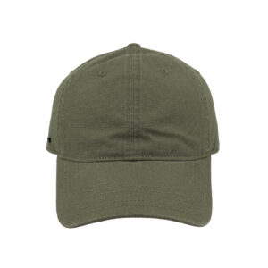Washed Light Canvas Dad 6 Panel Cap - Olive