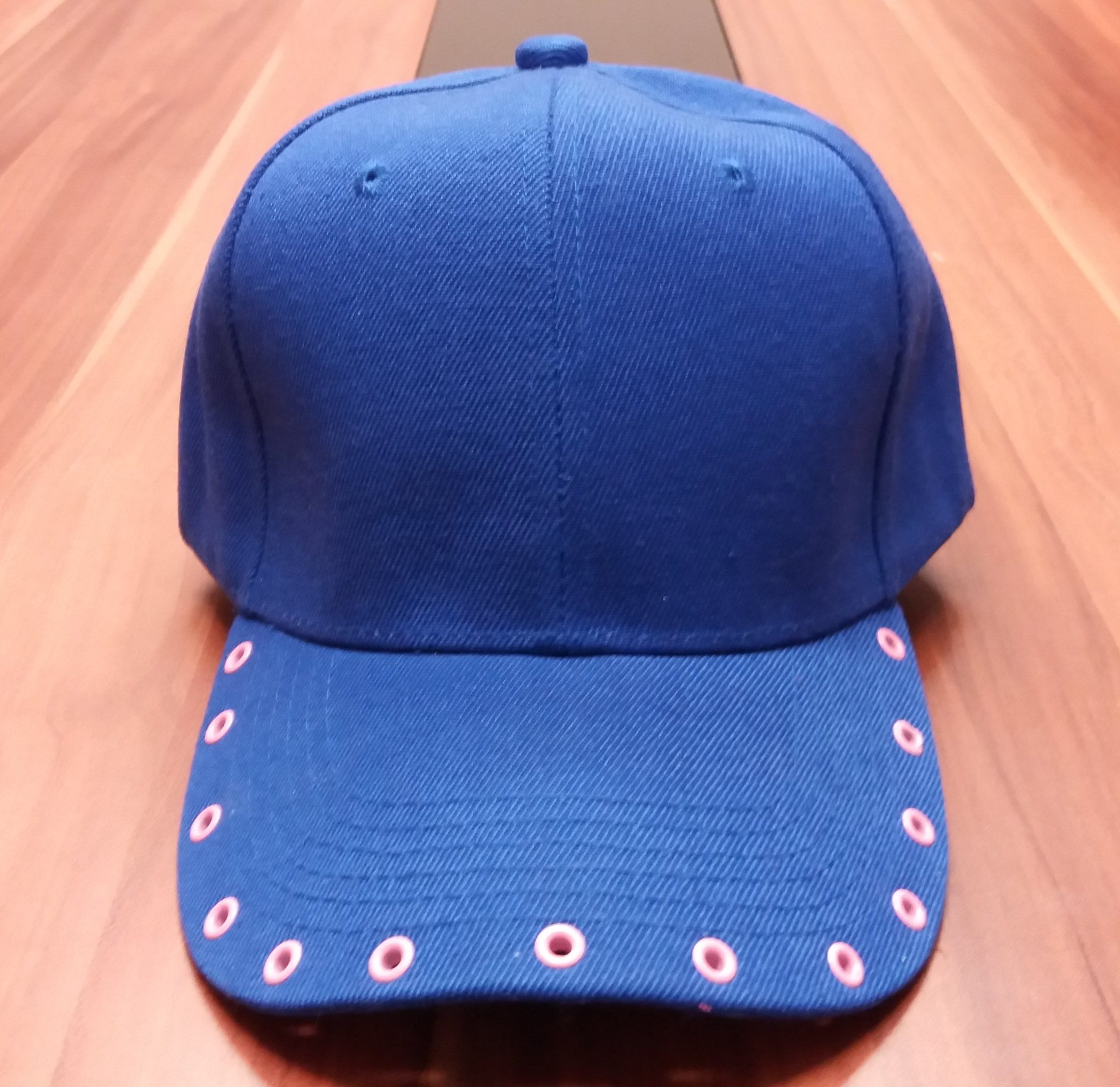 Royal Blue & Light Pink Grommet Custom Cap (1)