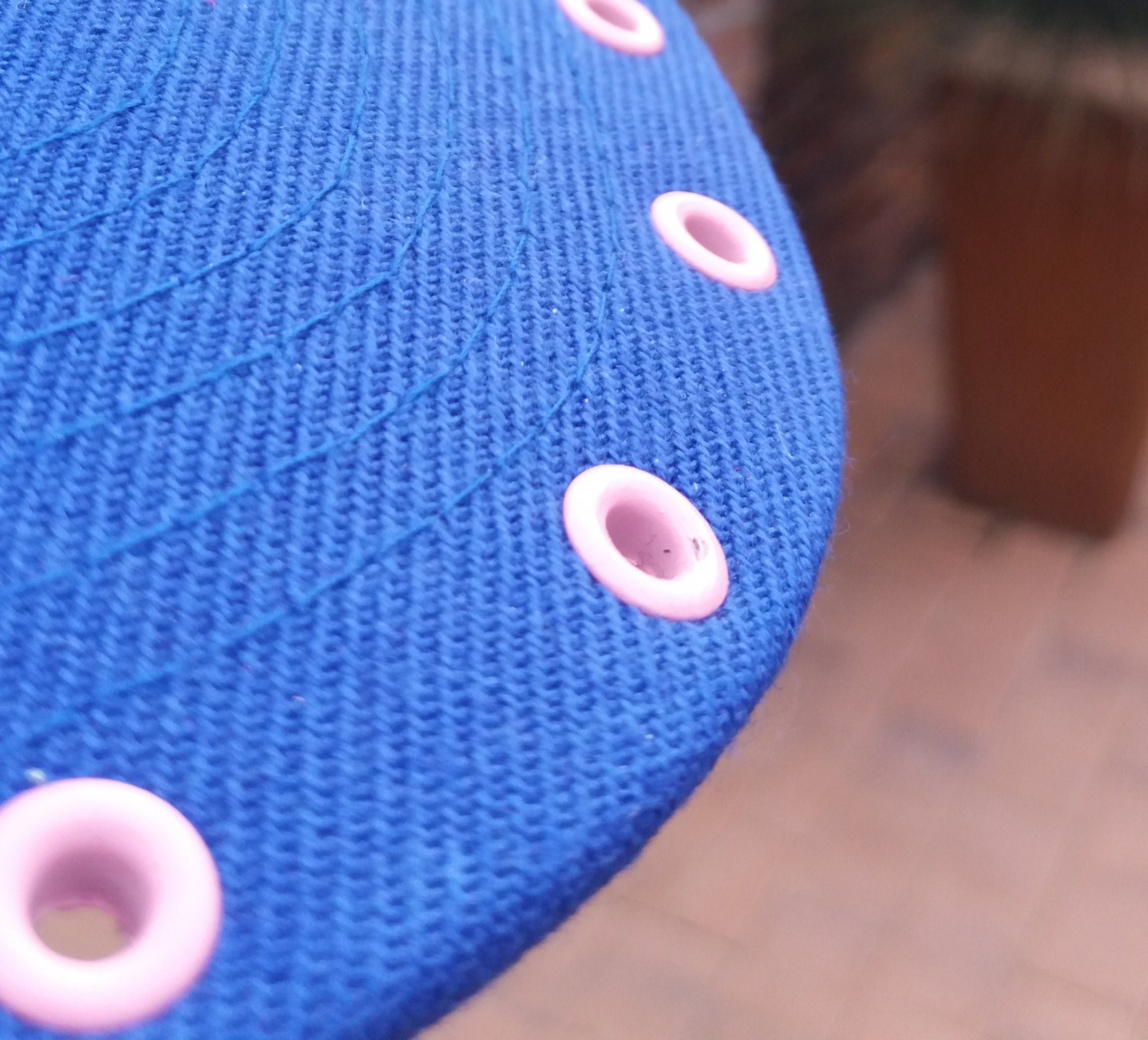 Royal Blue & Light Pink Grommet Custom Cap (5)