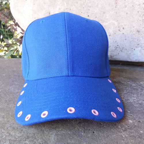 Royal Blue & Light Pink Grommet Custom Cap (7)