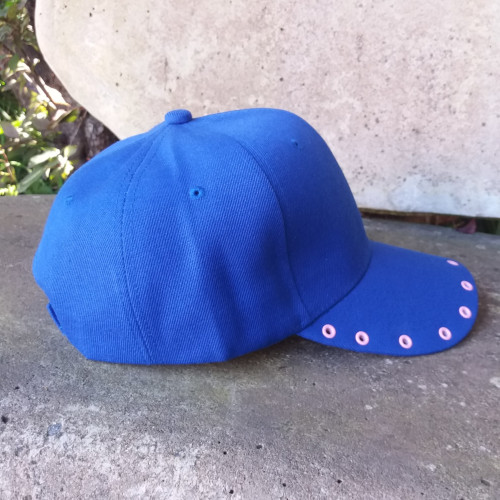 Royal Blue & Light Pink Grommet Custom Cap (9)