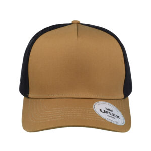 Uflex Classic Ultra-Lite 5 Panel Cap - Tan/Black