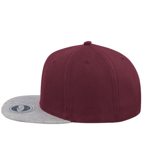 Uflex 6P Flat Peak Snapback Burgundy Grey Left