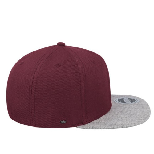 Uflex 6P Flat Peak Snapback Burgundy Grey Right