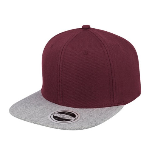 Uflex 6P Flat Peak Snapback Burgundy Grey