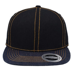 Uflex 6P Flat Peak Snapback denim front
