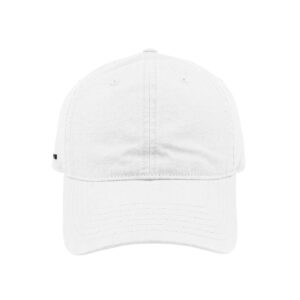 Washed Light Canvas Dad 6 Panel Cap - White