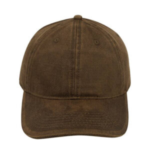 dual-tone-oil-skin-6-panel-cap-brown-front