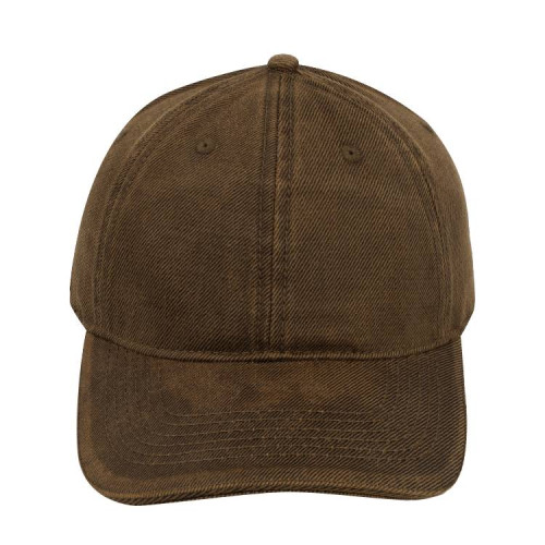 dual-tone-oil-skin-6-panel-cap-brown-front