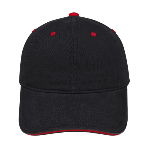 earth-life-6-panel-sandwich-peak-cap-black-red-front