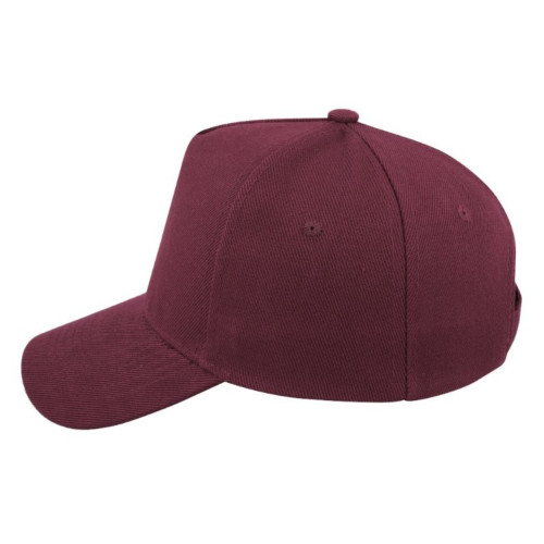 kiddies-5-panel-fade-resistant-curved-peak-cap-burgundy-left