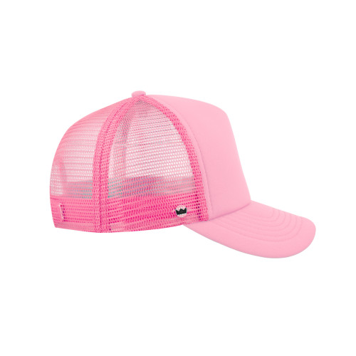 uflex-5-panel-curved-peak-trucker-snapback-cap-pink-pink-right