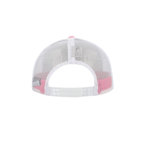 uflex-5-panel-curved-peak-trucker-snapback-cap-pink-white-back