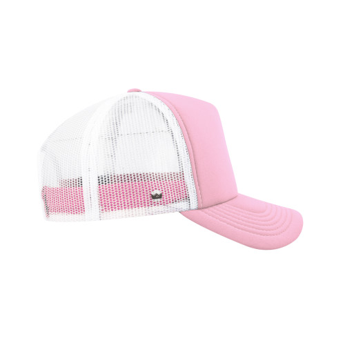 uflex-5-panel-curved-peak-trucker-snapback-cap-pink-white-right