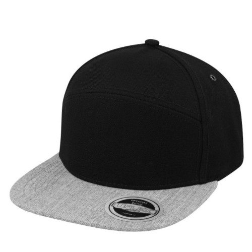 uflex-fashion-6-panel-snapback-flat-peak-cap-black-grey