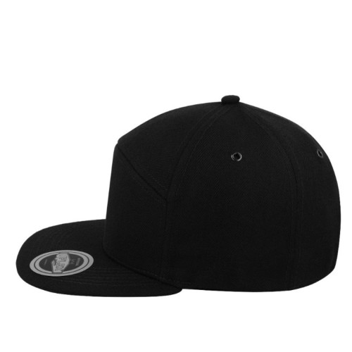 uflex-fashion-6-panel-snapback-flat-peak-cap-black-left
