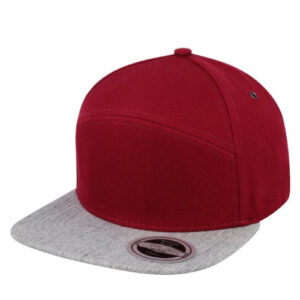 uflex-fashion-6-panel-snapback-flat-peak-cap-burgundy-grey-melange