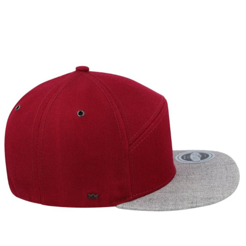 uflex-fashion-6-panel-snapback-flat-peak-cap-burgundy-grey-melange-right