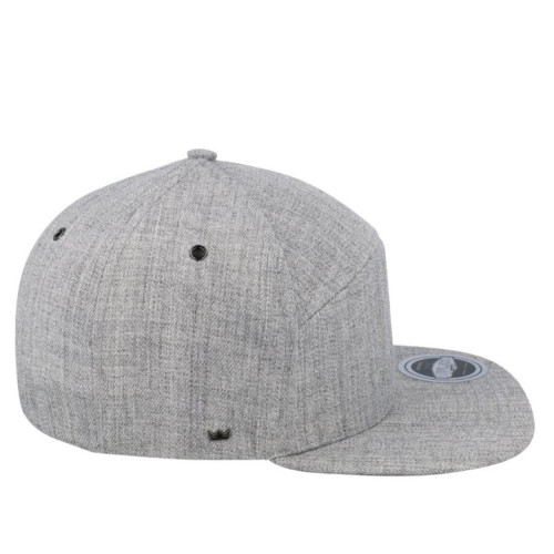 uflex-fashion-6-panel-snapback-flat-peak-cap-grey-melange-right