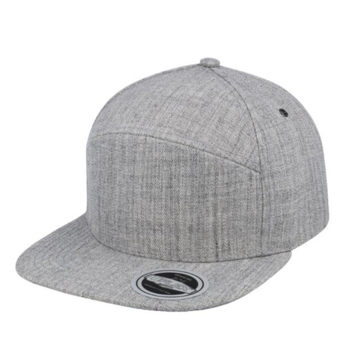 uflex-fashion-6-panel-snapback-flat-peak-cap-grey-melange