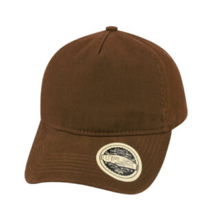 uflex-vintage-5-panel-strap-back-curved-peak-cap-brown