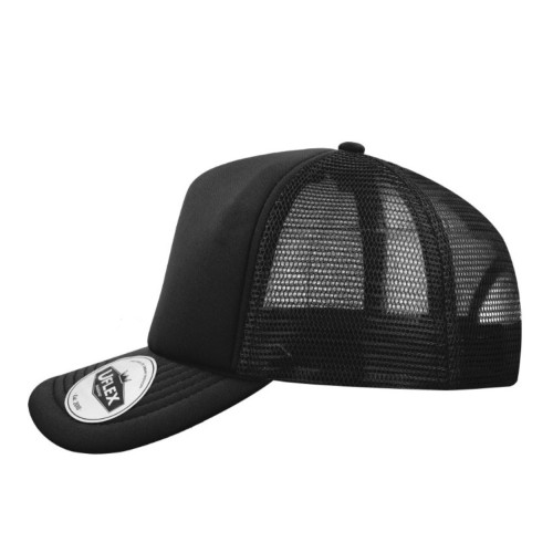 uflex-youth-curved-peak-trucker-cap-navy-black-left