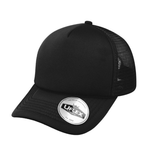 uflex-youth-curved-peak-trucker-cap-navy-black