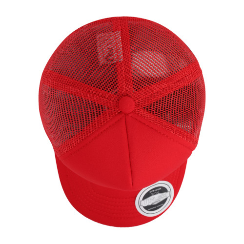 uflex-youth-curved-peak-trucker-cap-navy-red-top